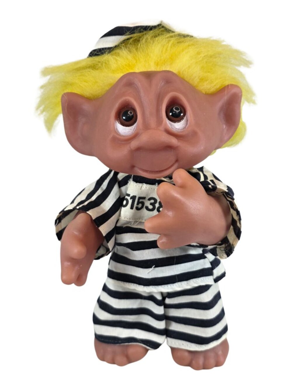 Vintage Thomas Dam Prisoner Troll Doll 1977 Denmark Retro Kitsch Collectible Toy